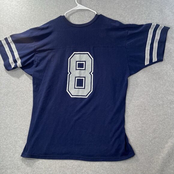 90's Dallas Cowboys 8 XL* Wilson COTTON Football Jersey Crackling - Picture 2 of 15